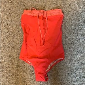 Coral Strapless Swimsuit